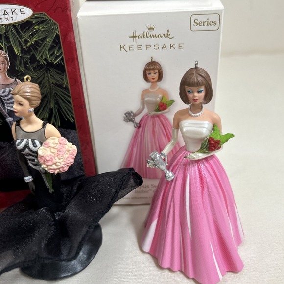 7 Hallmark Keepsake Barbie Ornaments W/ Box Barbie & Kelly 1950s - Picture 7 of 9